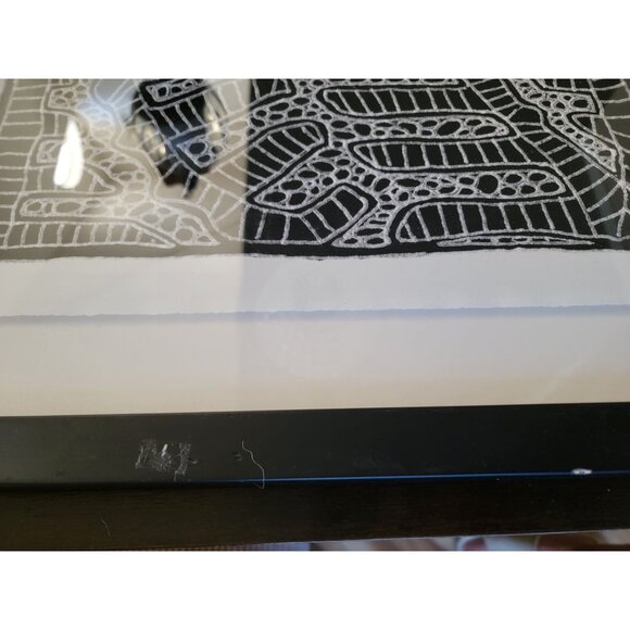 Endless Imagination 5 Framed Geometric Abstract Black & White Art Print 17x22 - Picture 5 of 6